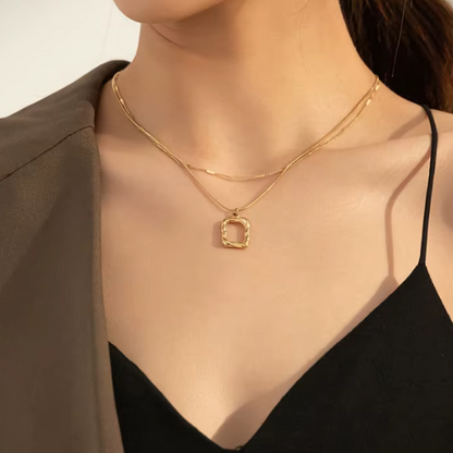 Geometric Multilayer Necklace