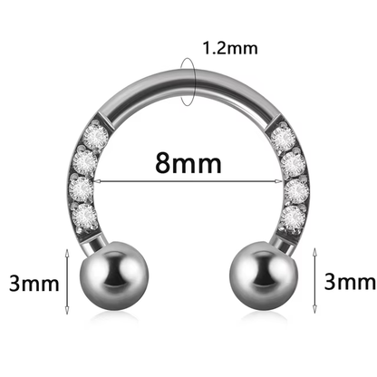 1PC Surgical Steel Horseshoe Barbell