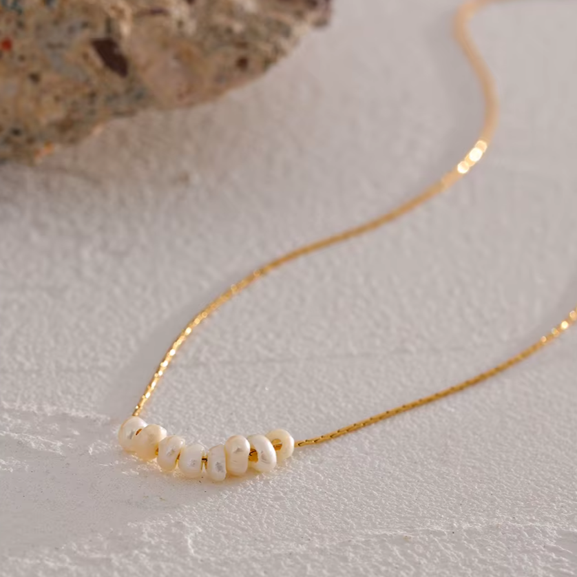 Natural Pearl Beads Dainty Necklace