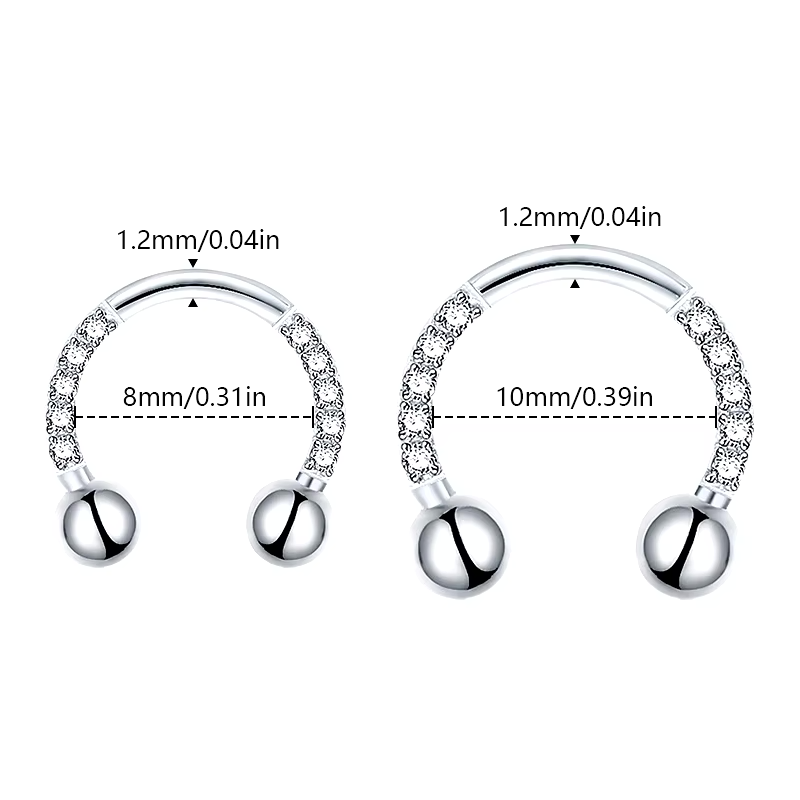 1PC Surgical Steel Horseshoe Barbell