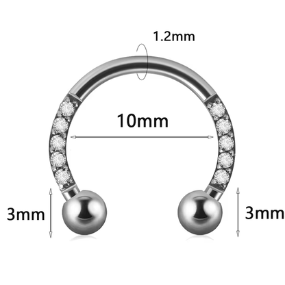 1PC Surgical Steel Horseshoe Barbell