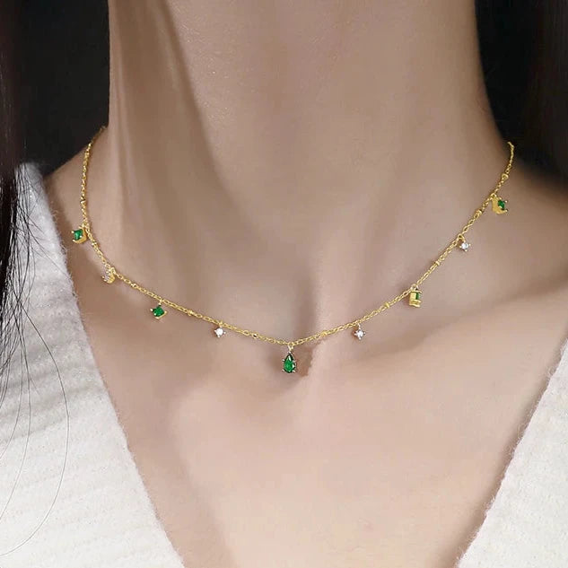 Green Zircon Stone Necklace