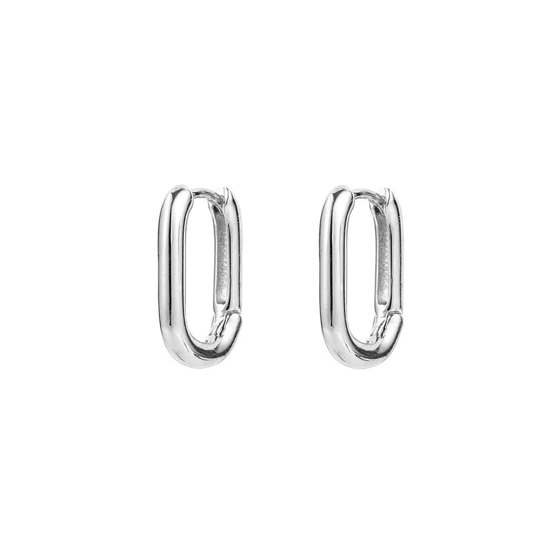 Oval Dainty Hoop Earrings