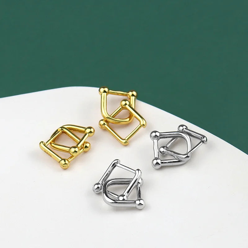 Double U-Shape Hoop Earrings