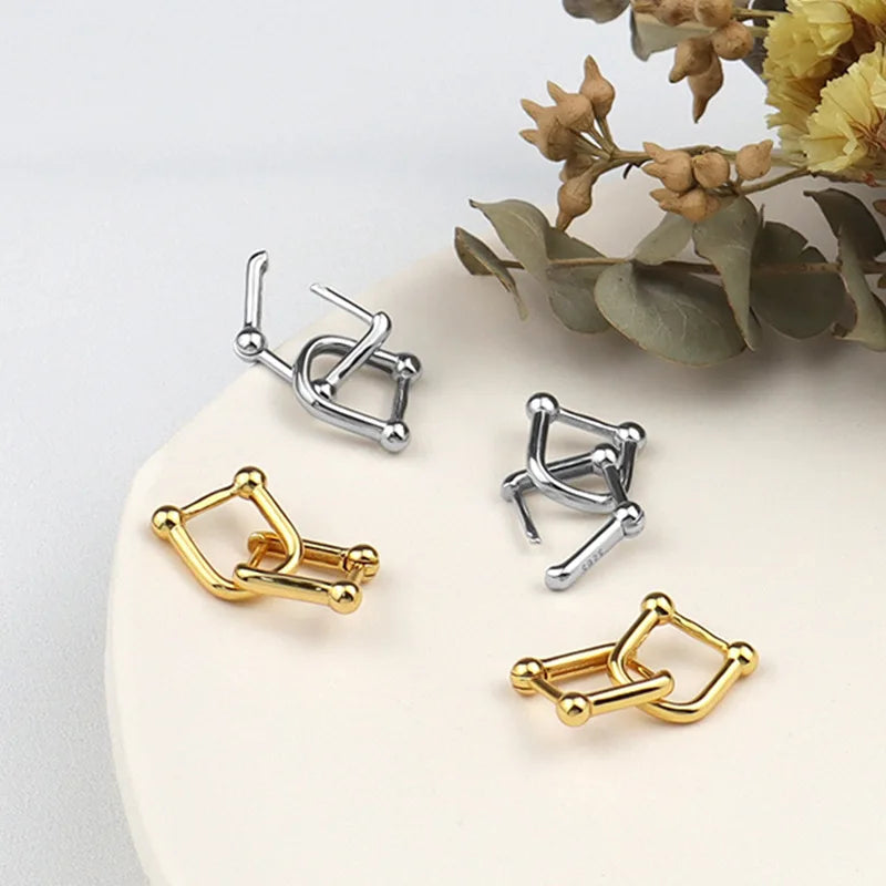 Double U-Shape Hoop Earrings