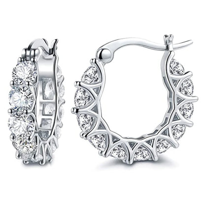 Full Paved Crystal Zirconia Hoop Earrings