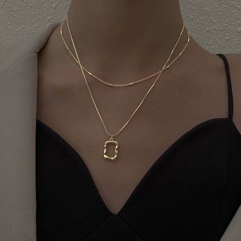 Geometric Multilayer Necklace