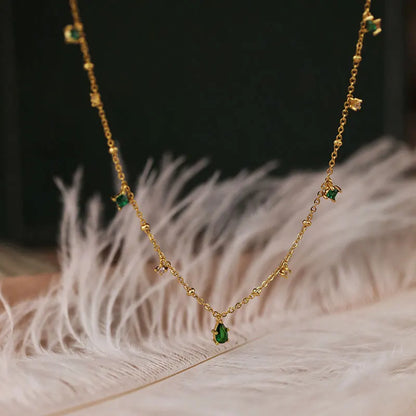 Green Zircon Stone Necklace