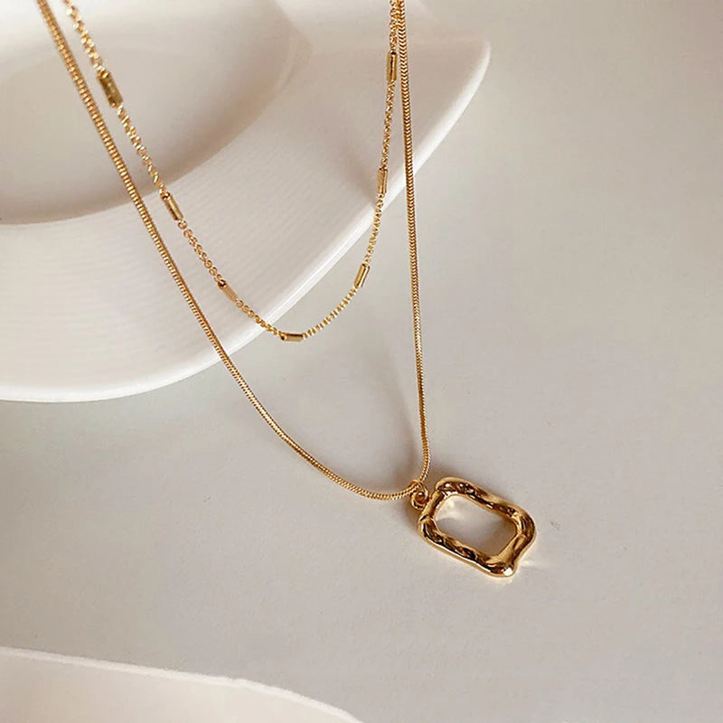 Geometric Multilayer Necklace