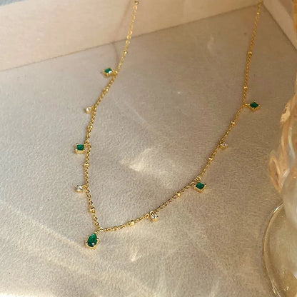 Green Zircon Stone Necklace