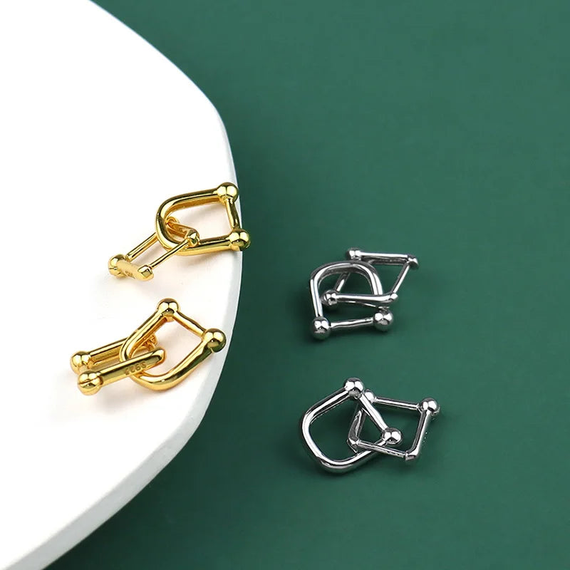 Double U-Shape Hoop Earrings