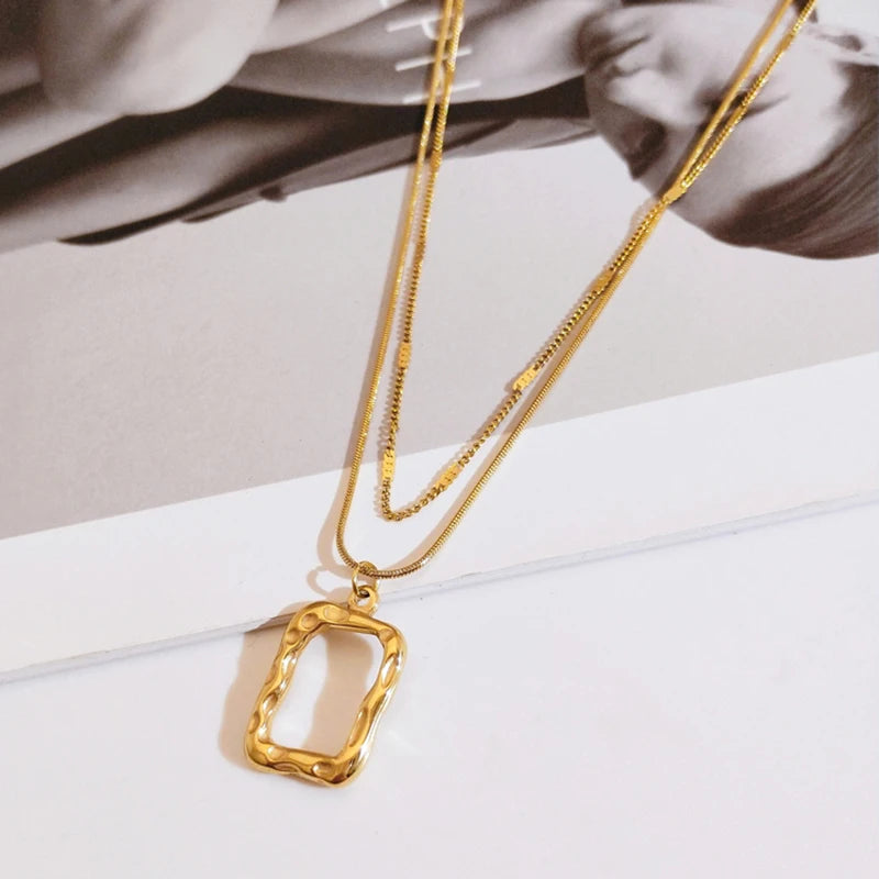 Geometric Multilayer Necklace