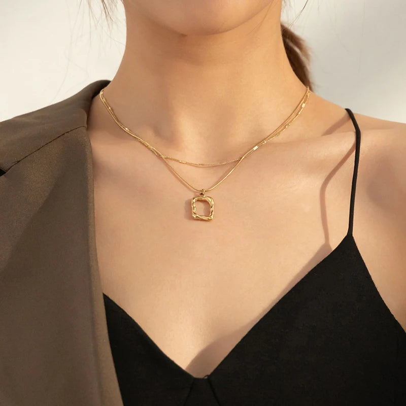 Geometric Multilayer Necklace