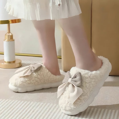 Anti-Slip Thick Platform Bow Indoor Slippers