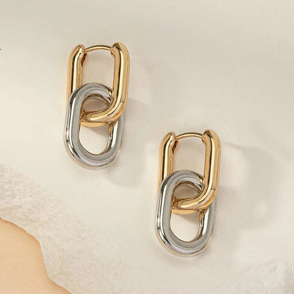 Geometric Square Hoop Earrings