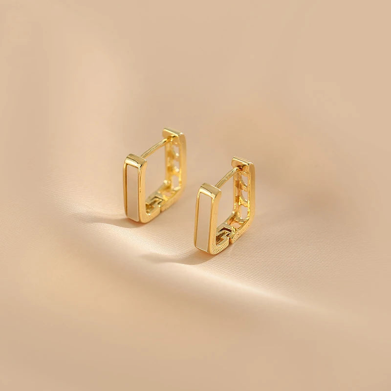 Square Heart Cut-Out Hoop Earrings