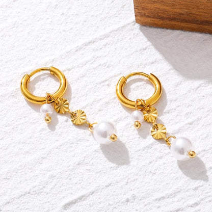 Double Pearl Drop Earrings