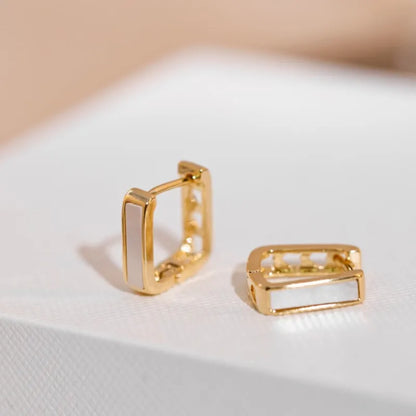 Square Heart Cut-Out Hoop Earrings