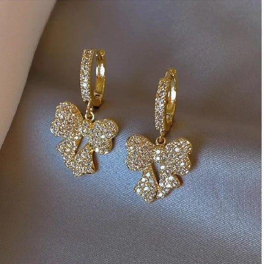 Bow Pendant Drop Earrings