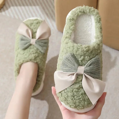 Anti-Slip Thick Platform Bow Indoor Slippers