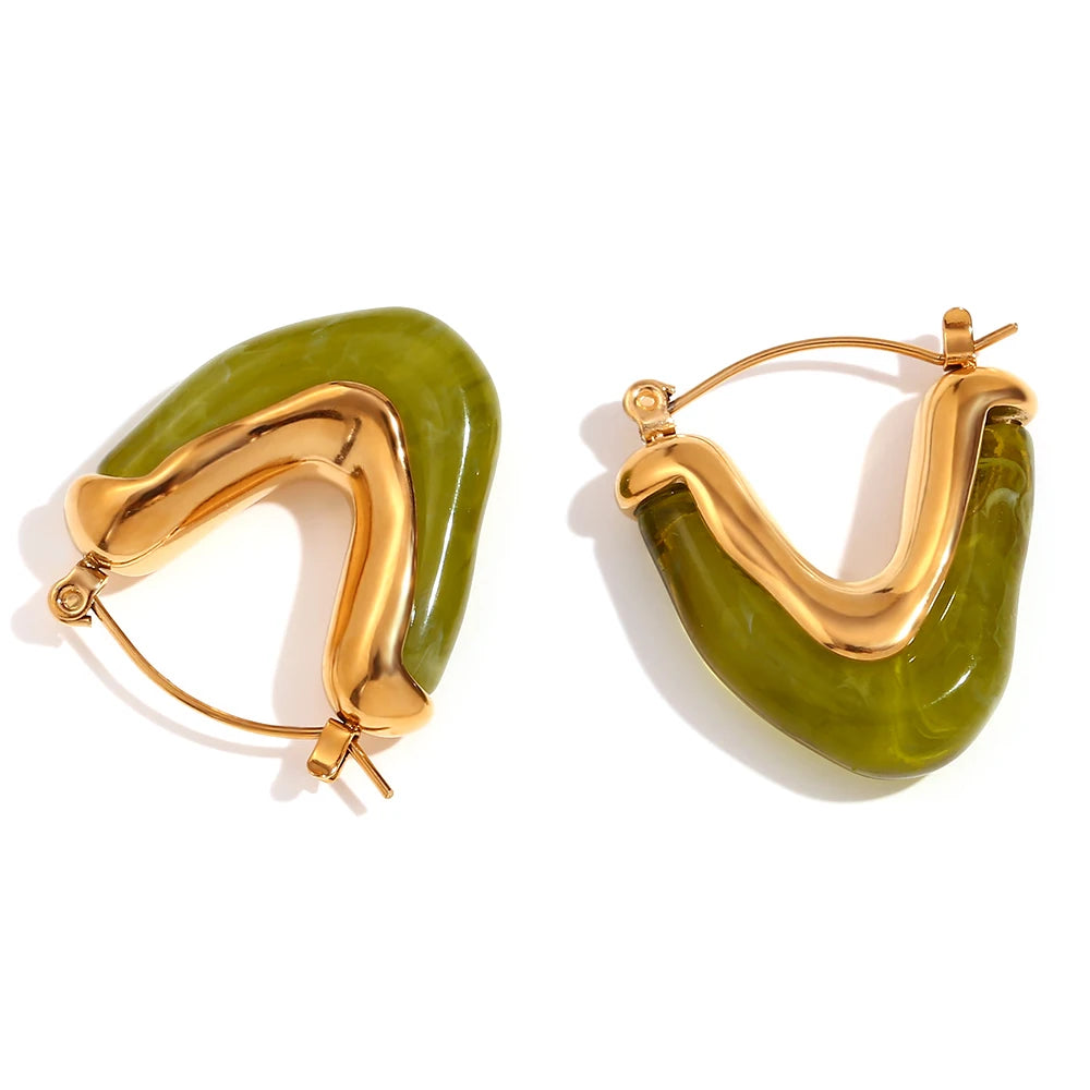 V Shape Hoop Earrings