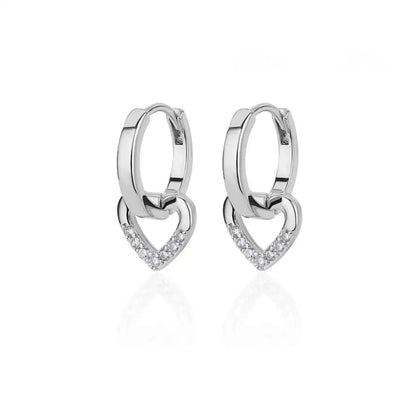 Hollow Heart Hoop Earrings