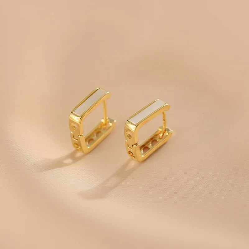 Square Heart Cut-Out Hoop Earrings