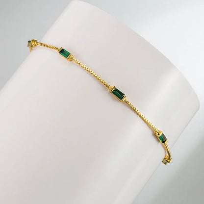 Square Green Zirconia Bracelet