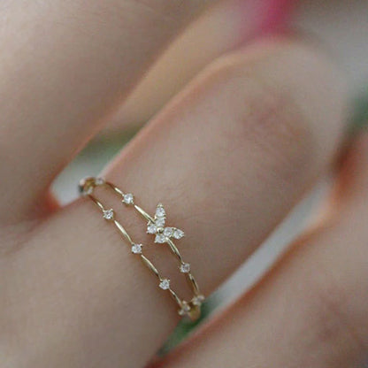 Butterfly Multilayer Adjustable Ring