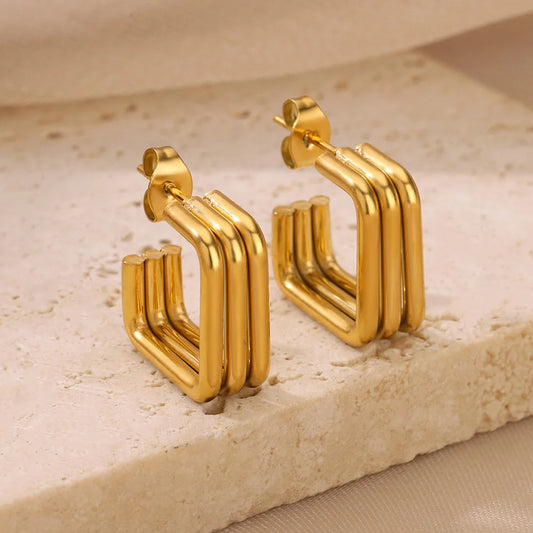 Square Layered Earrings