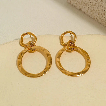 Drop Triple Hoop Earrings