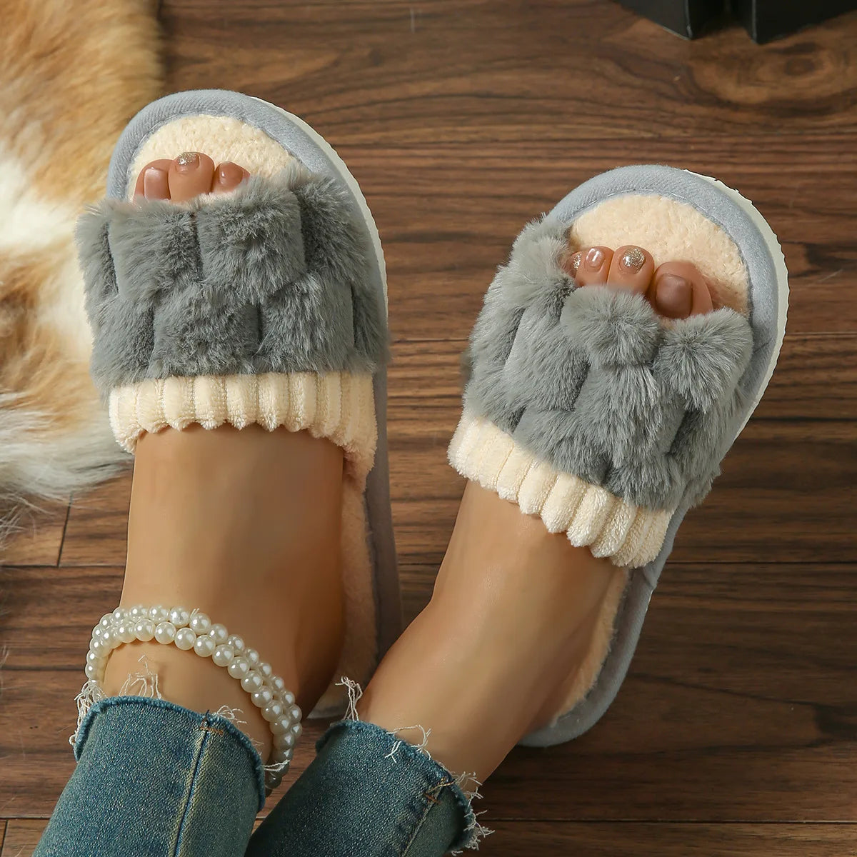 Cotton Anti-Slip Indoor Plush Slippers