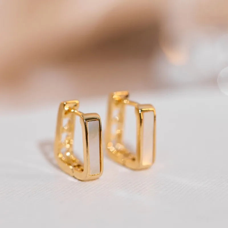 Square Heart Cut-Out Hoop Earrings