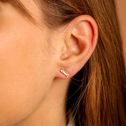 Textured Flat Bar Earrings