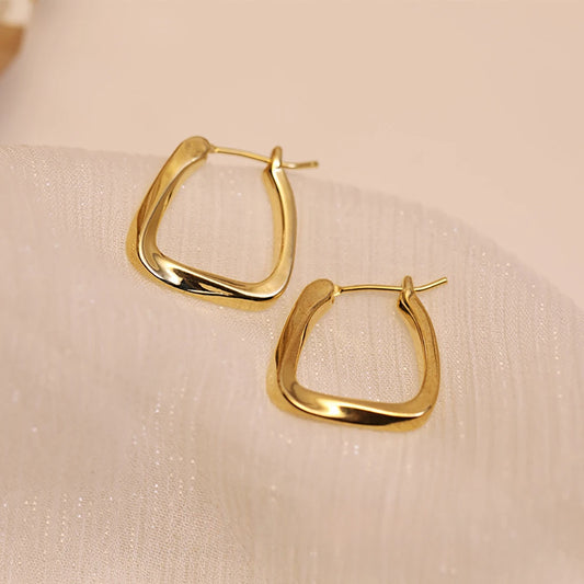 Twisted Square Hoop Earrings