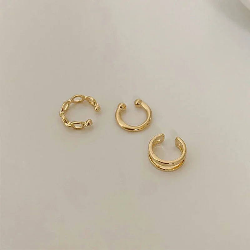 3 Piece Imitate Earrings Chunky Ear Cuffs