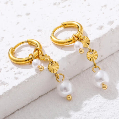 Double Pearl Drop Earrings