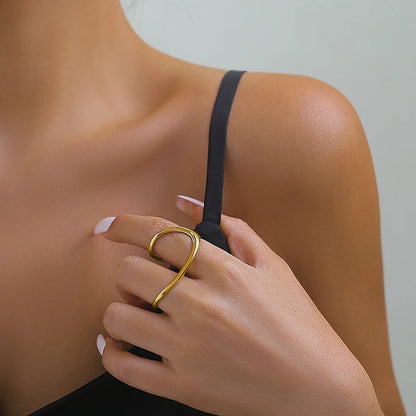 Vintage Irregular Hollow Open Ring