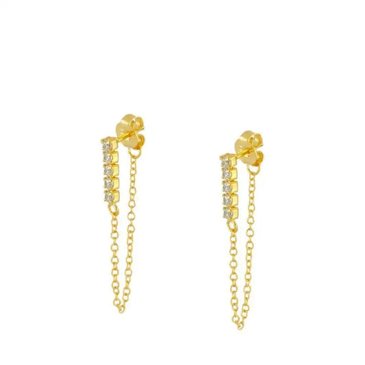 Crystal Chain Stud Earrings