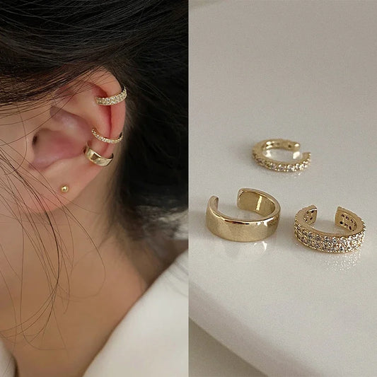 3 Piece Imitate Earrings Chunky Ear Cuffs