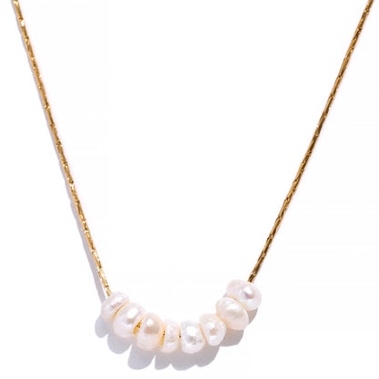 Natural Pearl Beads Dainty Necklace