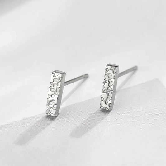 Textured Flat Bar Earrings