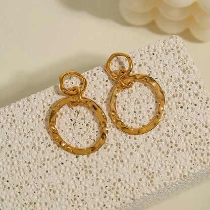 Drop Triple Hoop Earrings