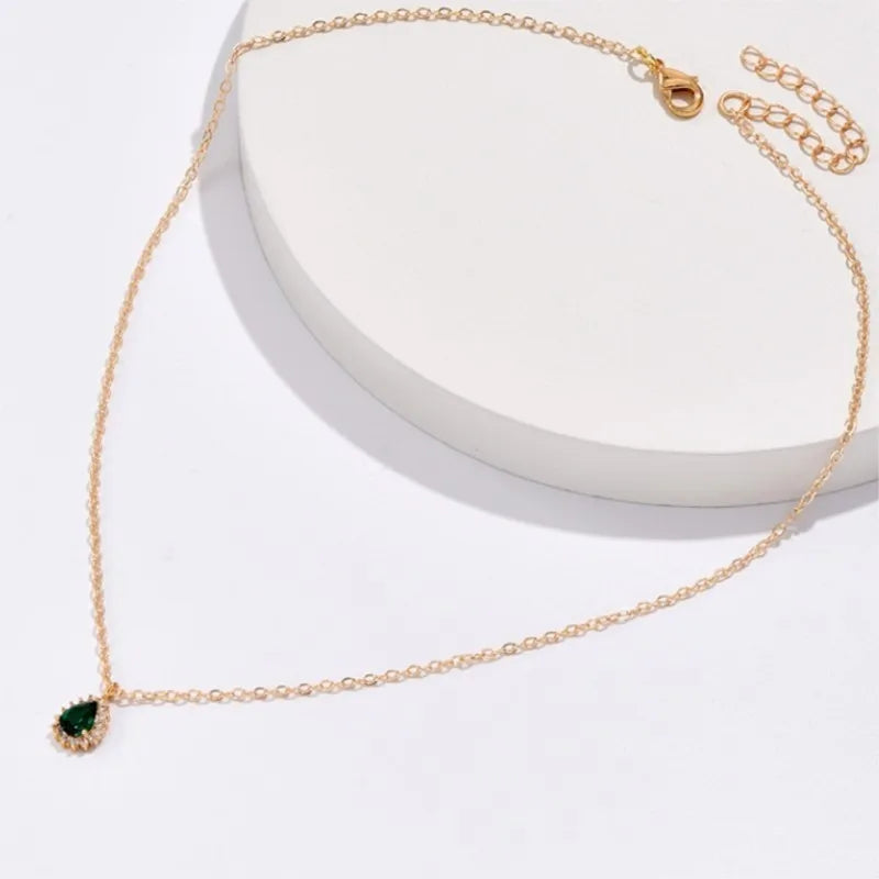 Emerald Zirconia Encrust Necklace