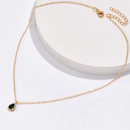 Emerald Zirconia Encrust Necklace