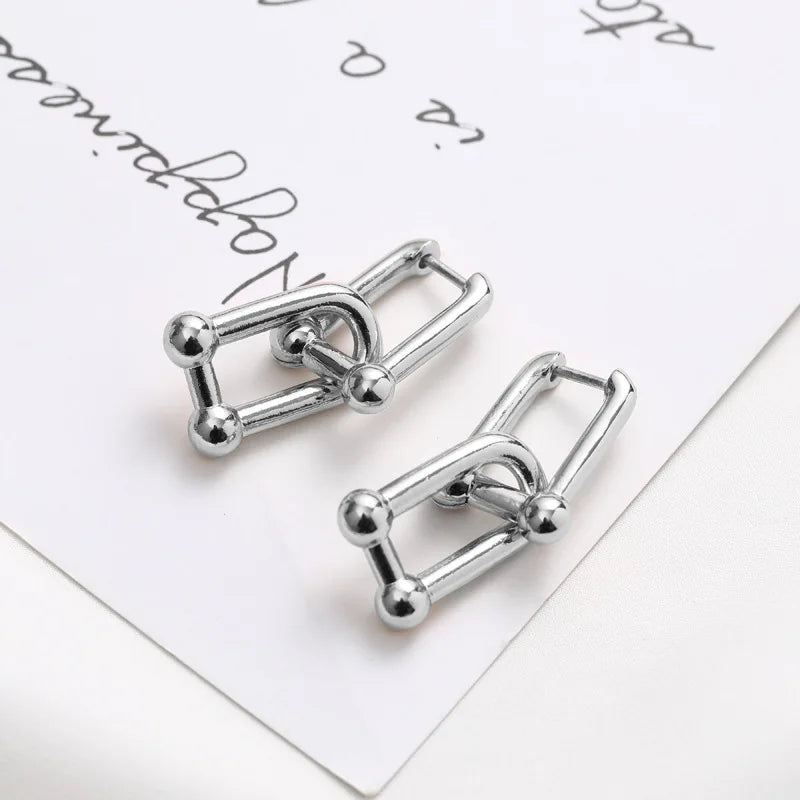 Double U-Shape Hoop Earrings