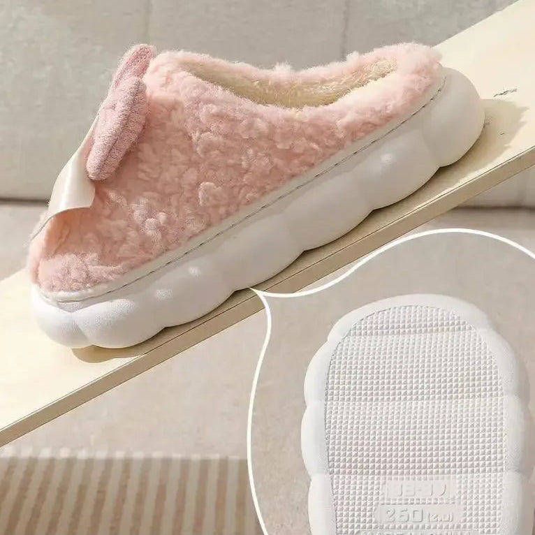 Anti-Slip Thick Platform Bow Indoor Slippers