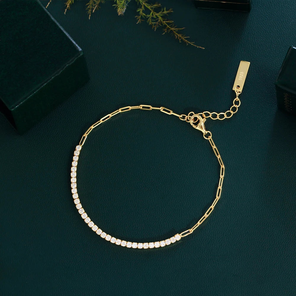 Round Zircon Encrusted Bracelet