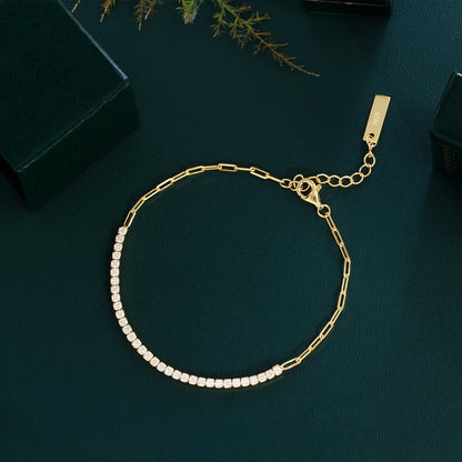 Round Zircon Encrusted Bracelet