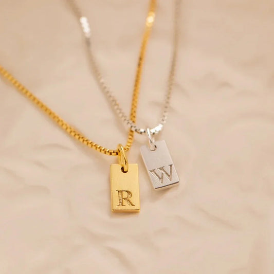 Letter Box Chain Necklace